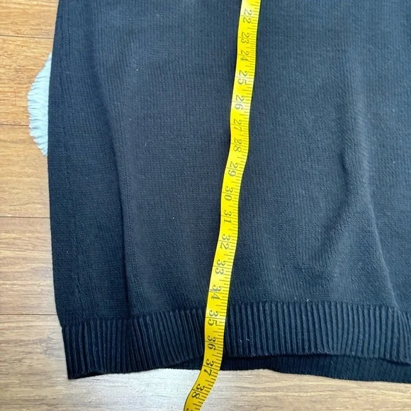 Isaac Mizrahi black knit sweater dress size large - Picture 9 of 11